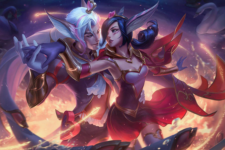 LoL : Skins Xayah et Rakan Coeur de cible - Saint Valentin 2018